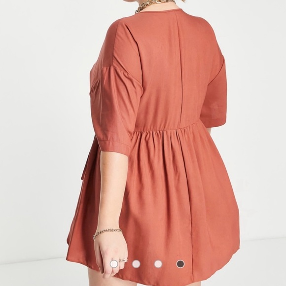 SOLD :: ASOS Terracotta Linen Wrap Dress - Picture 4 of 11